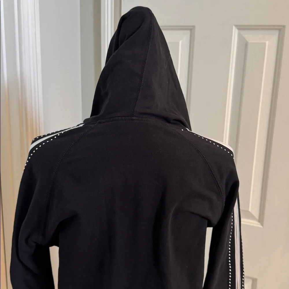 BCBG MaxAzria Vintage Black Hooded Jacket with Rhinestone & Studded Accents - Picture 10 of 12